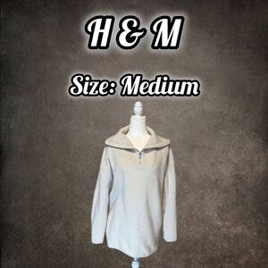 H&M Beige Half-Zip Sweater